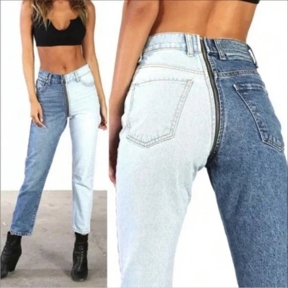 Revice Yin Yang Two Tone Zip Around Jeans - Picture 1 of 7
